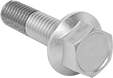 Image of Product. Front orientation. Hex Head Screws. Steel Serrated-Flange Thread-Locking Hex Head Screws.
