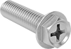 Image of Product. Front orientation. Hex Head Screws. Stainless Steel Flanged Phillips Hex Head Screws.