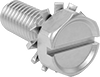 Low-Strength Steel Hex Head Screws with Slotted Drive and Lock Washer