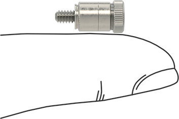 Image of Product. Side1 orientation. Contains SizingReference. Captive Panel Screw, Press-Fit, 18-8 Stainless Steel Body, 4-40 Thread Size,.197" Long.