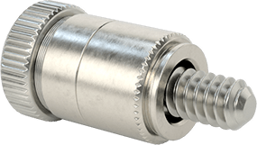 Image of Product. Back orientation. Captive Panel Screw, Press-Fit, 18-8 Stainless Steel Body, 4-40 Thread Size,.197" Long.
