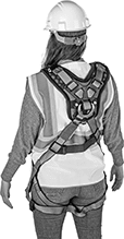Image of ProductInUse. Back orientation. Fall-Arrest Harnesses. Fall-Arrest Harnesses for Climbing, Style B.