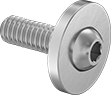 Image of Product. Front orientation. Rounded Head Screws. Aluminum Oversized-Flange Button Head Hex-Drive Screws.