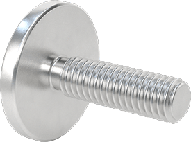 Image of Product. Back orientation. Aluminum Ultra-Wide Flanged Button Head Screws, M6 x 1 mm Thread Size, 20 mm Long.