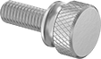 Image of Product. Front orientation. Thumb Screws. Aluminum Flared-Collar Knurled-Head Thumb Screws.