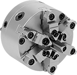 Image of Product. Front orientation. Lathe Chucks. Lathe Chucks, , Tongue and Groove Jaw, Self-Centering, 6 Jaws.