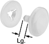 Image of Product. Front orientation. Exploded view. Contains Annotated. Snap Shank. Two-Piece Push-In Rivets.