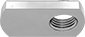 Image of Product. Bottom orientation. Weld Nuts. Offset-Barrel Low-Profile Rectangular Weld Nuts.
