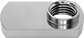 Image of Product. Bottom orientation. Weld Nuts. Offset-Barrel Low-Profile Rectangular Weld Nuts.
