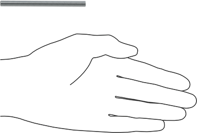 Image of Product. Side1 orientation. Contains SizingReference. Low-Strength Zinc-Plated Steel Threaded Rod, M6 x 1 mm Thread Size, 80 mm Long.