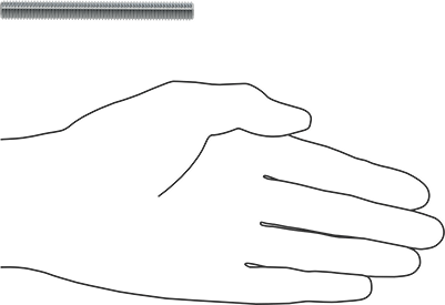 Image of Product. Side1 orientation. Contains SizingReference. Low-Strength Zinc-Plated Steel Threaded Rod, M8 x 1.25 mm Thread Size, 80 mm Long.