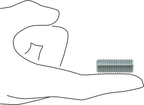 Image of Product. Side1 orientation. Contains SizingReference. Low-Strength Zinc-Plated Steel Threaded Rod, M12 x 1.75 mm Thread Size, 30 mm Long.