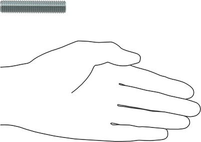 Image of Product. Side1 orientation. Contains SizingReference. Low-Strength Zinc-Plated Steel Threaded Rod, M12 x 1.75 mm Thread Size, 60 mm Long.