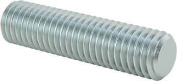 Image of Product. Front orientation. Low-Strength Zinc-Plated Steel Threaded Rod, M10 x 1.5 mm Thread Size, 40 mm Long.