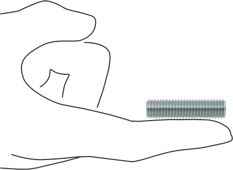 Image of Product. Side1 orientation. Contains SizingReference. Low-Strength Zinc-Plated Steel Threaded Rod, M10 x 1.5 mm Thread Size, 40 mm Long.