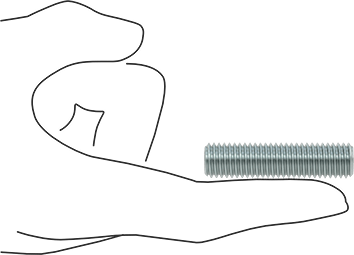 Image of Product. Side1 orientation. Contains SizingReference. Low-Strength Zinc-Plated Steel Threaded Rod, M12 x 1.75 mm Thread Size, 50 mm Long.
