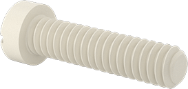 Image of Product. Back orientation. Narrow Fillister Head Slotted Screws, Plastic, High-Profile, 0-80 Thread, 1/4" Long.