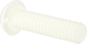 Image of Product. Back orientation. Nylon Decorative Round Head Slotted Screws, 1/4"-20 Thread, 1" Long.