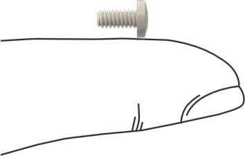 Image of Product. Side1 orientation. Contains SizingReference. Plastic Binding Head Slotted Screws, 4-40 Thread, 1/4" Long.