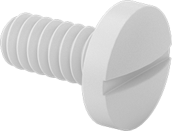 Image of Product. Front orientation. Plastic Binding Head Slotted Screws, 4-40 Thread, 1/4" Long.