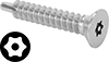 Tamper-Resistant Torx Steel Flat Head Drilling Screws