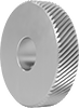Image of Product. Left-Hand Spiral. Front orientation. Knurls. Knurls for Quick-Change CNC Lathe Knurling Tools, Left-Hand-Spiral Knurl.