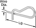 Image of Product. Front orientation. Contains Annotated. Cotter Pins. Cross-Leg Hairpin Cotter Pins.