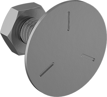 Image of Product. Back orientation. SAE Grade 5 Steel Square-Neck Elevator Bolt, Medium-Strength, 3/8"-16 Thread Size, 1-1/4" Long.