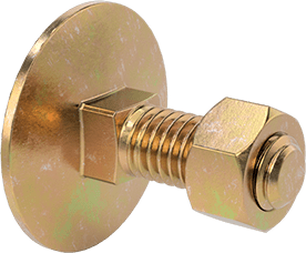 Image of Product. Front orientation. SAE Grade 5 Steel Square-Neck Elevator Bolt, Medium-Strength, 3/8"-16 Thread Size, 1-1/4" Long.