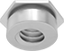 Image of Product. Front orientation. Press-Fit Nuts. Flush-Profile Press-Fit Nuts for Sheet Metal.