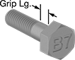 Image of Product. Front orientation. Contains Annotated. Hex Head Screws. High-Pressure Steel Heavy Hex Head Screws, Partially Threaded.