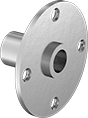 Image of Product. Front orientation. Quick-Release Pin Receptacles. Surface-Mount Quick-Release Pin Receptacles, Round Mounting Flange.