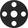 Chemical-Resistant Viton Fluoroelastomer Pipe Gaskets with Bolt Holes