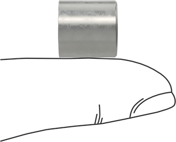 Image of Product. Side1 orientation. Contains SizingReference. Press-Fit Reamer Bushing, 0.314" ID, 1/2" OD, 1/2" Long.