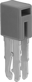 Image of Product. Front orientation. Adjacent Jumper for 6mm Wide Grounding Quick&Secure Modular DIN-Rail Terminal Block.