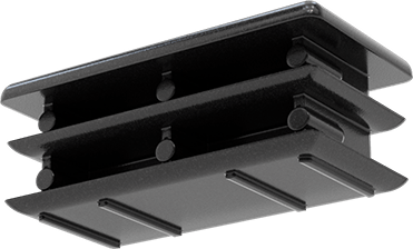 Image of Product. Bottom orientation. Rectangular Plugs, Snap-in, for 1.83"-1.95" Long x 0.84"-0.95" Wide Inside.