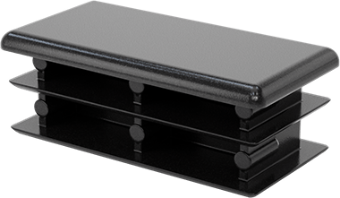 Image of Product. Bottom orientation. Rectangular Plugs, Snap-in, for 1.83"-1.95" Long x 0.84"-0.95" Wide Inside.