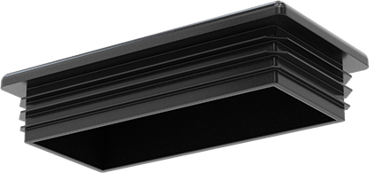 Image of Product. Bottom orientation. Rectangular Plugs, Snap-in, for 2.74"-2.83" Long x 1.24"-1.33" Wide Inside.