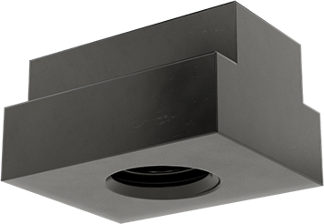 Image of Product. Bottom orientation. Fully Threaded Black-Oxide Steel T-Slot Nut, for 9/16" Slot Width, 1/2"-13 Thread Size, 1-1/8" Base Length .