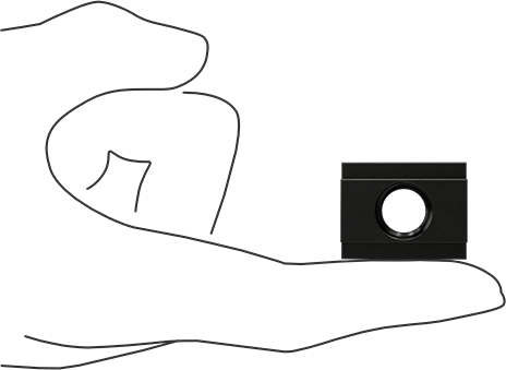 Image of Product. Side1 orientation. Contains SizingReference. Fully Threaded Black-Oxide Steel T-Slot Nut, for 9/16" Slot Width, 1/2"-13 Thread Size, 1-1/8" Base Length .