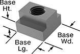 Image of Product. Front orientation. Contains Annotated. T-Slot Nuts.