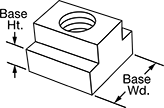 Image of Attribute. Front orientation. Contains Annotated. T-Slot Nuts.