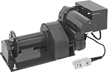 Image of Product. Style D. Front orientation. Winches. Heavy Duty Electric Winches for Wire Rope—For Lifting, Enclosed Gears, Style D.