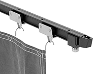 Image of ProductInUse. Curtain Not Included. Front orientation. Door Tracks and Fittings. Corrosion-Resistant&nbsp;I-Beam&nbsp;Roller Tracks for Doors and Curtains.