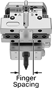 Image of ProductInUse. Front orientation. Contains Annotated. Robot-Ready Air-Powered Pick-and-Place Grippers.