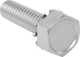 Image of Product. Fully Threaded. Front orientation. Hex Head Screws. Steel Hex Head Screws with External-Tooth Lock Washer.