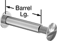 Image of Product. Front orientation. Contains Annotated. Binding Barrels. Brass Low-Profile Binding Barrels and Screws.