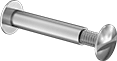 Image of Product. Stainless Steel with Slotted Screw. Front orientation. Binding Barrels. Stainless Steel Low-Profile Binding Barrels and Screws, 18-8 Stainless Steel, Slotted.