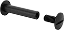 Image of Product. Black-Oxide Stainless Steel with Slotted Screw. Front orientation. Binding Barrels. Stainless Steel Low-Profile Binding Barrels and Screws, Black-Oxide 18-8 Stainless Steel, Slotted.