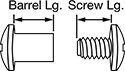 Image of Attribute. Front orientation. Contains Annotated. Stainless Steel Low-Profile Binding Barrels and Screws.